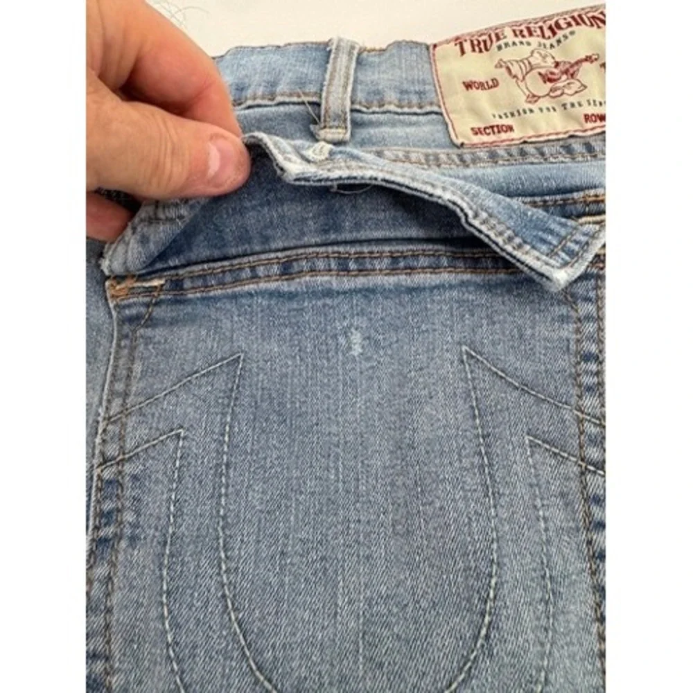 True Religion Ricky Jeans Mens 44 Light Wash Relaxed Straight Horseshoe Denim